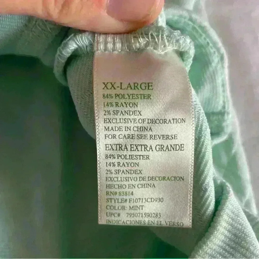GreenTea Pullover Sweater Mint Women's Size XXL  Mock Neck Long Sleeve  Active - Picture 3 of 7